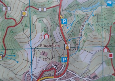 Der Camino Incluso ist auf der Wander · karte: zwischen Kreidacher Höhe und Siedelsbrunn