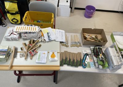 Material und Werkzeug für den Wegewartkasten