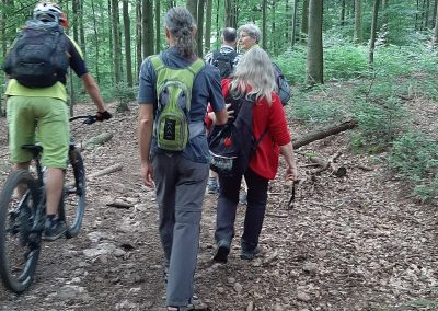 E6: Blinde und sehende Menschen wandern zusammen.