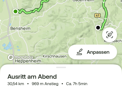 Die Route der Pilgergruppe mit Pferden, Hunden, zu Fuß und mit Rolli!